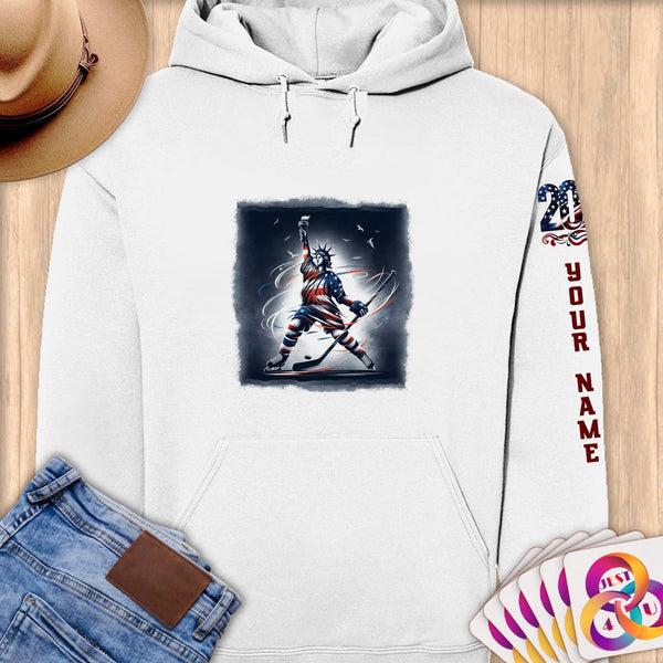 Physical Item S / White Hockey Power ~ Limited Edition 2024 "USA Excellence" ~ Personalized Premium Hoodie
