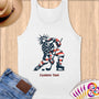 Physical Item S / White Hockey Stripes ~ Limited Edition 2024 "USA Excellence" ~ Customizable Supersoft Tank Top