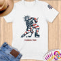 Physical Item S / White Hockey Stripes ~ Limited Edition 2024 "USA Excellence" ~ Personalized Softstyle T-Shirt