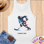 Physical Item S / White Hockey USA Flag ~ Limited Edition 2024 "USA Excellence" ~ Customizable Supersoft Tank Top
