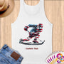 Physical Item S / White Ice Hockey Swish ~ Limited Edition 2024 "USA Excellence" ~ Customizable Supersoft Tank Top