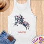 Physical Item S / White Jockey Leaps~Limited Edition 2024 "USA Excellence" ~ Customizable Supersoft Tank Top
