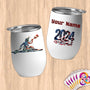 Physical Item 12 oz / White Kayaker Lady Liberty ~ Limited Edition 2024 "USA Excellence" ~ Customizable 12oz Wine Tumbler with Lid