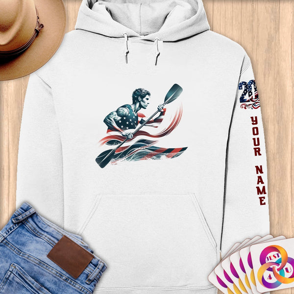 Physical Item S / White Kayaking Glory ~ Limited Edition 2024 "USA Excellence" ~ Personalized Premium Hoodie