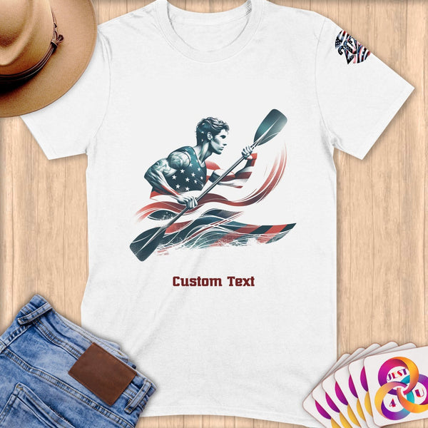 Physical Item S / White Kayaking Glory ~ Limited Edition 2024 "USA Excellence" ~ Personalized Softstyle T-Shirt