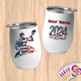Physical Item 12 oz / White Kayaking Hero ~ Limited Edition 2024 "USA Excellence" ~ Customizable 12oz Wine Tumbler with Lid