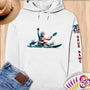 Physical Item S / White Kayaking Lady Liberty ~ Limited Edition 2024 "USA Excellence" ~ Personalized Premium Hoodie