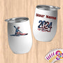 Physical Item 12 oz / White Kayaking Liberty Freedom ~ Limited Edition 2024 "USA Excellence" ~ Customizable 12oz Wine Tumbler with Lid