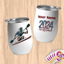 Physical Item 12 oz / White Kayaking Patriotic ~ Limited Edition 2024 "USA Excellence" ~ Customizable 12oz Wine Tumbler with Lid
