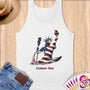Physical Item S / White Kayaking USA Flag Statue ~ Limited Edition 2024 "USA Excellence" ~ Customizable Supersoft Tank Top