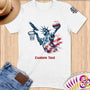 Physical Item S / White Liberty Basketball Dunk ~Limited Edition 2024 "USA Excellence" ~ Personalized Softstyle T-Shirt
