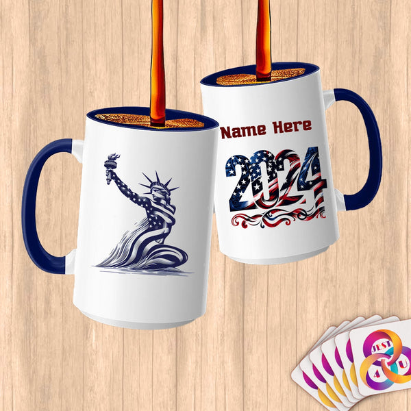 Physical Item 15oz / Blue Liberty Beautiful Swim ~ Limited Edition 2024 "USA Excellence" ~ Customized Large 15oz Mug