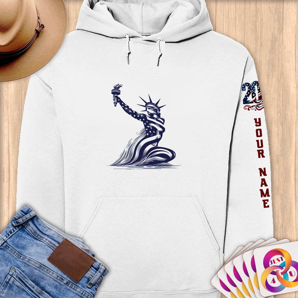 Physical Item S / White Liberty Beautiful Swim ~ Limited Edition 2024 "USA Excellence" ~ Personalized Premium Hoodie