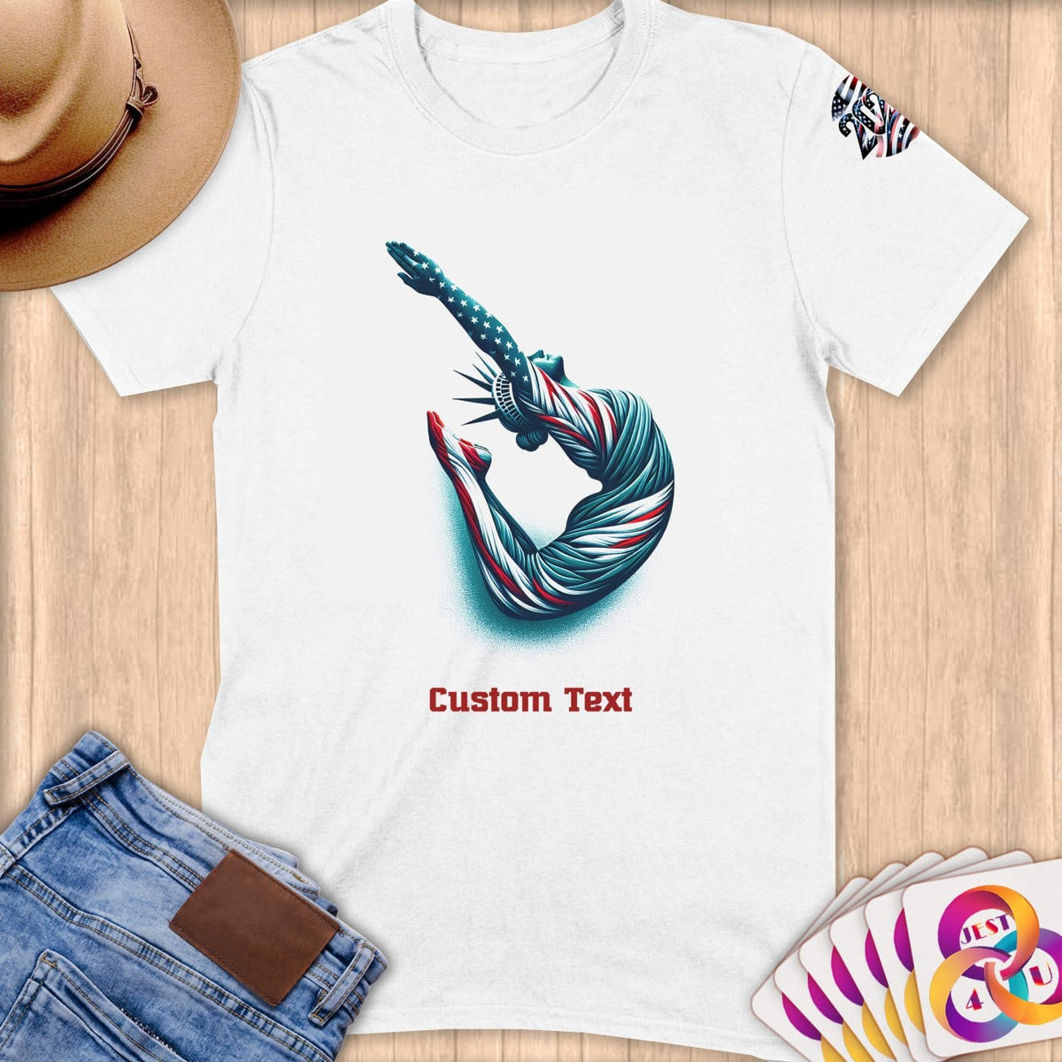 Physical Item S / White Liberty Dives~Limited Edition 2024 "USA Excellence" ~ Personalized Softstyle T-Shirt