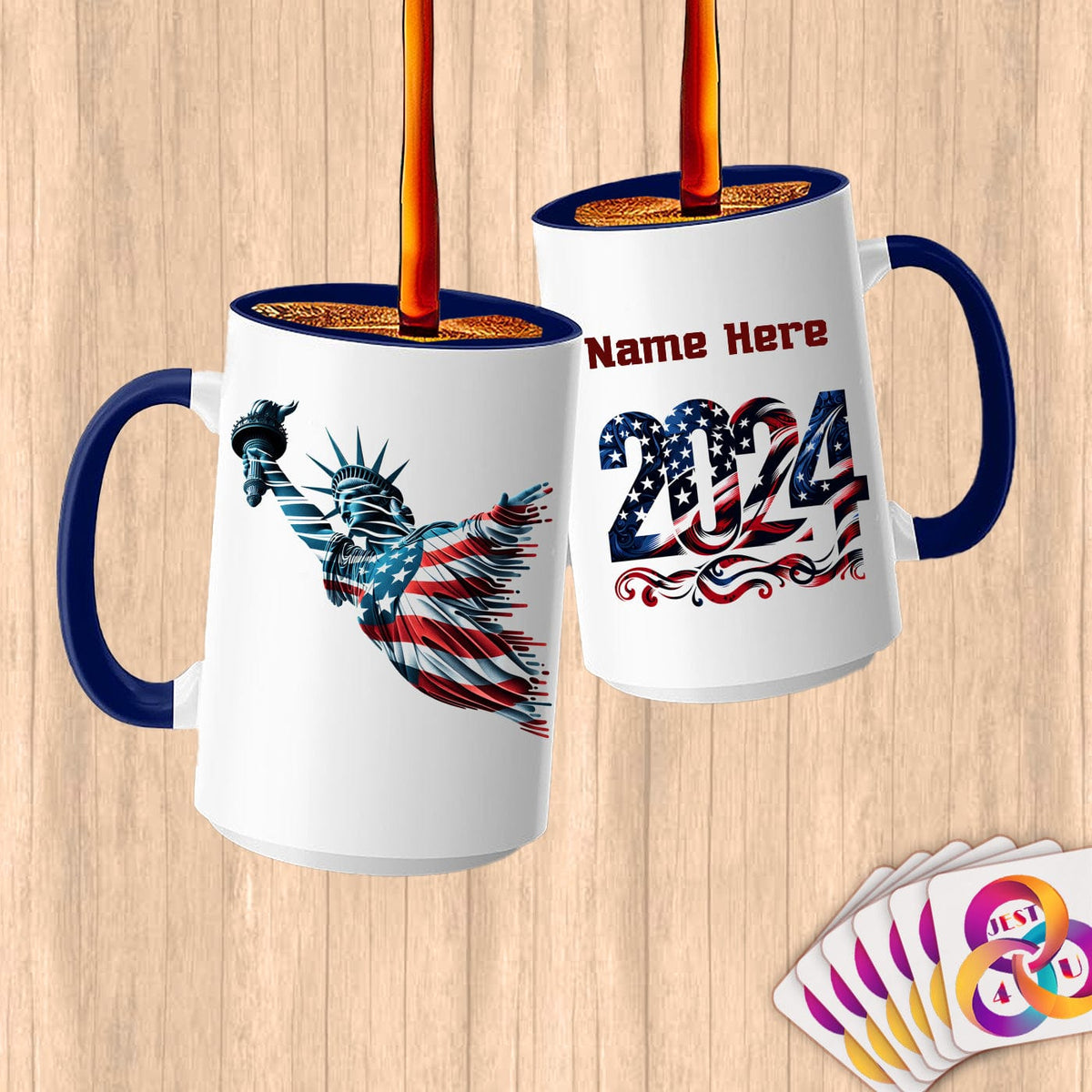 Physical Item 15oz / Blue Liberty Diving ~ Limited Edition 2024 "USA Excellence" ~ Customized Large 15oz Mug