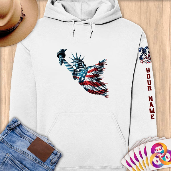 Physical Item S / White Liberty Diving ~ Limited Edition 2024 "USA Excellence" ~ Personalized Premium Hoodie