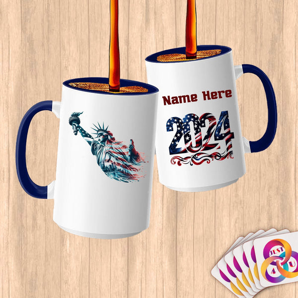 Physical Item 15oz / Blue Liberty Dreams ~ Limited Edition 2024 "USA Excellence" ~ Customized Large 15oz Mug