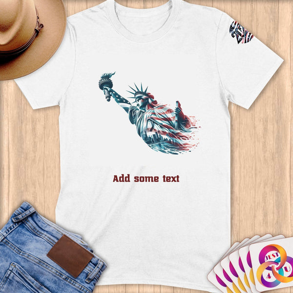 Physical Item S / White Liberty Dreams ~ Limited Edition 2024 "USA Excellence" ~ Personalized Softstyle T-Shirt