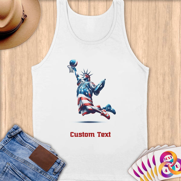Physical Item S / White Liberty Dunks ~Limited Edition 2024 "USA Excellence" ~ Customizable Supersoft Tank Top