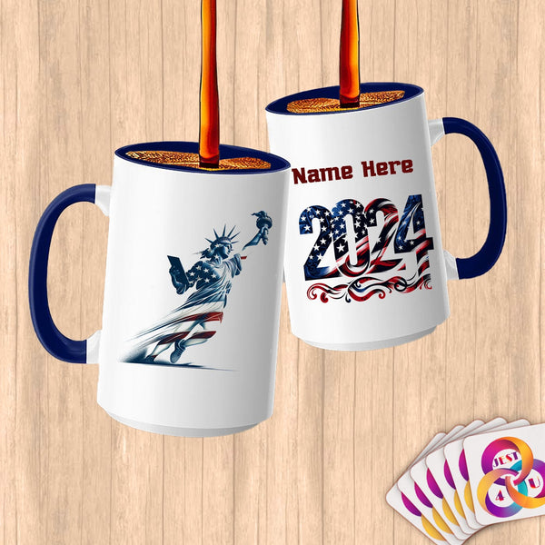 Physical Item 15oz / Blue Liberty Flight ~ Limited Edition 2024 "USA Excellence" ~ Customized Large 15oz Mug