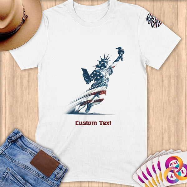 Physical Item S / White Liberty Flight ~ Limited Edition 2024 "USA Excellence" ~ Personalized Softstyle T-Shirt