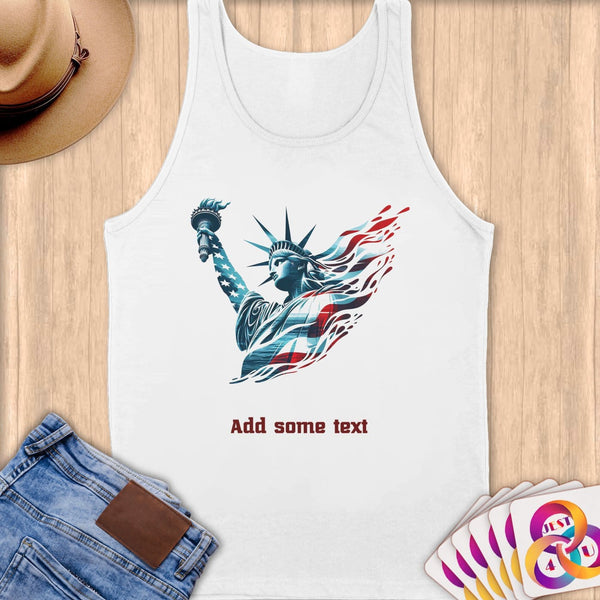 Physical Item S / White Liberty Power ~ Limited Edition 2024 "USA Excellence" ~ Customizable Supersoft Tank Top