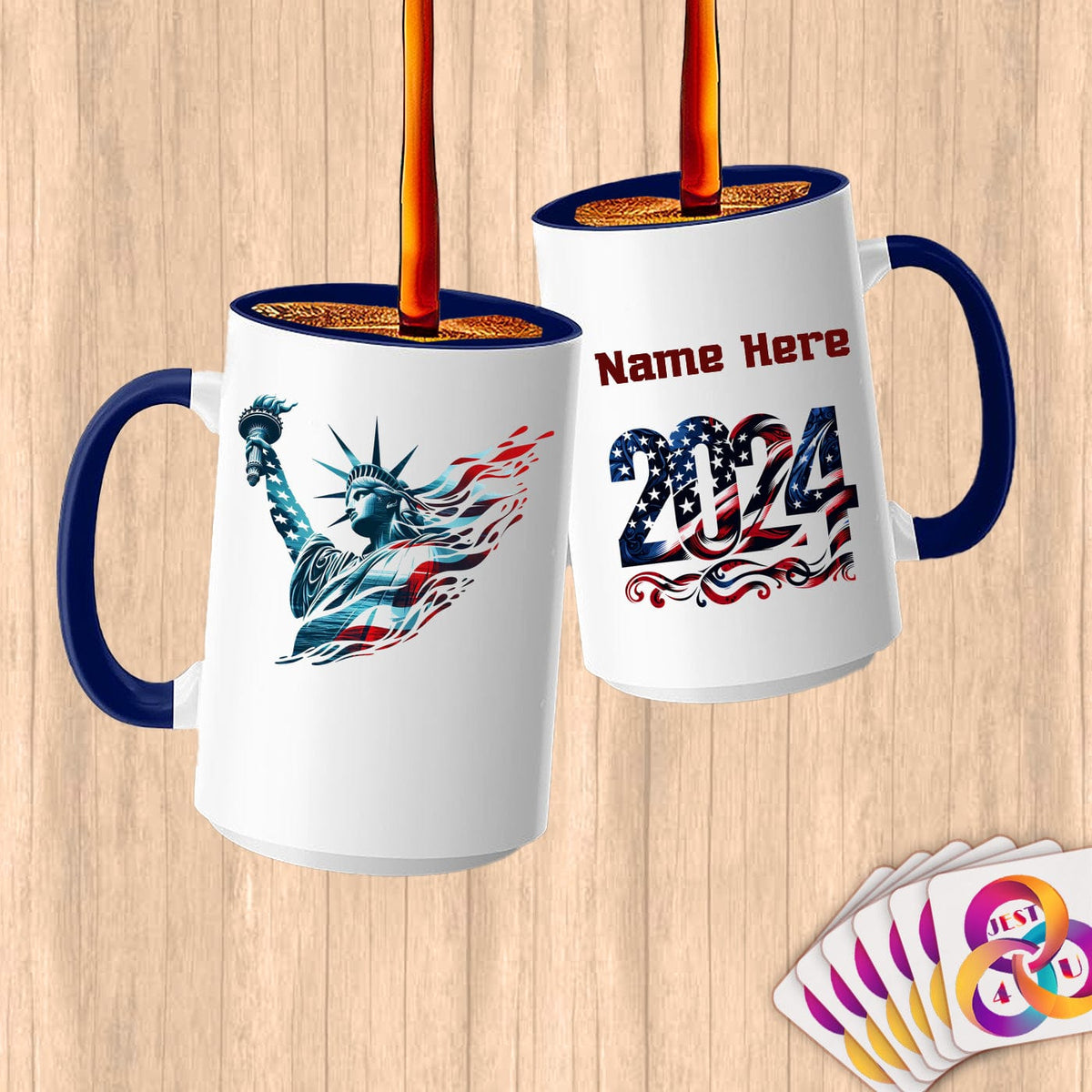 Physical Item 15oz / Blue Liberty Power ~ Limited Edition 2024 "USA Excellence" ~ Customized Large 15oz Mug