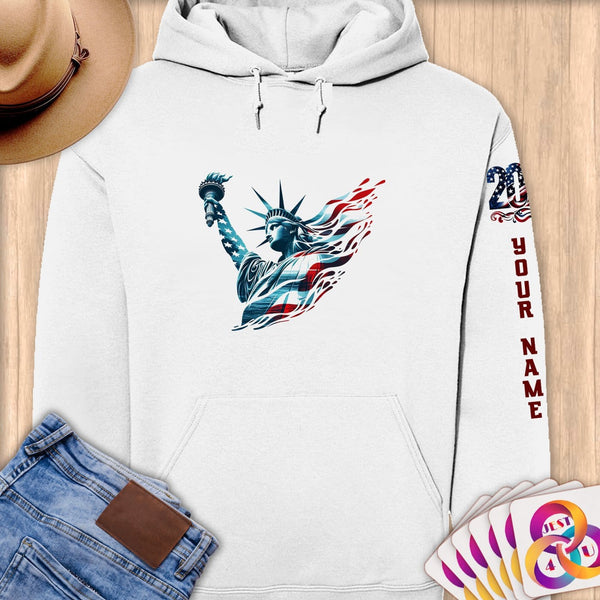 Physical Item S / White Liberty Power ~ Limited Edition 2024 "USA Excellence" ~ Personalized Premium Hoodie