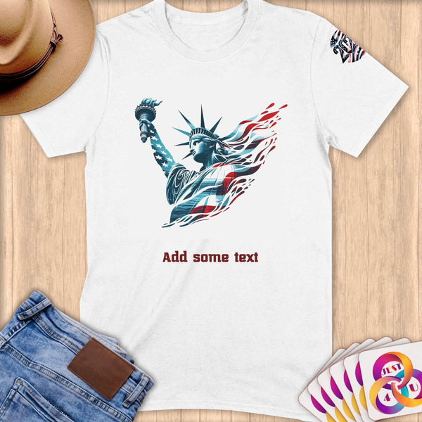 Physical Item S / White Liberty Power ~ Limited Edition 2024 "USA Excellence" ~ Personalized Softstyle T-Shirt