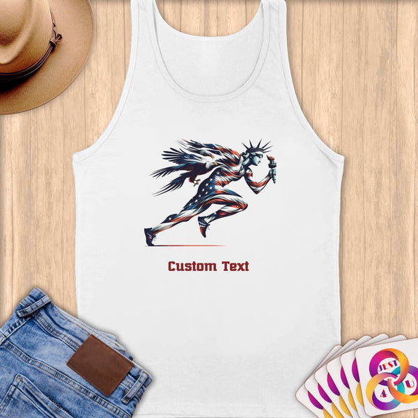 Physical Item S / White Liberty Running~Limited Edition 2024 "USA Excellence" ~ Customizable Supersoft Tank Top