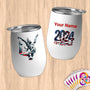Physical Item 12 oz / White Liberty's Floor Exercises ~Limited Edition 2024 "USA Excellence" ~ Customizable 12oz Wine Tumbler with Lid