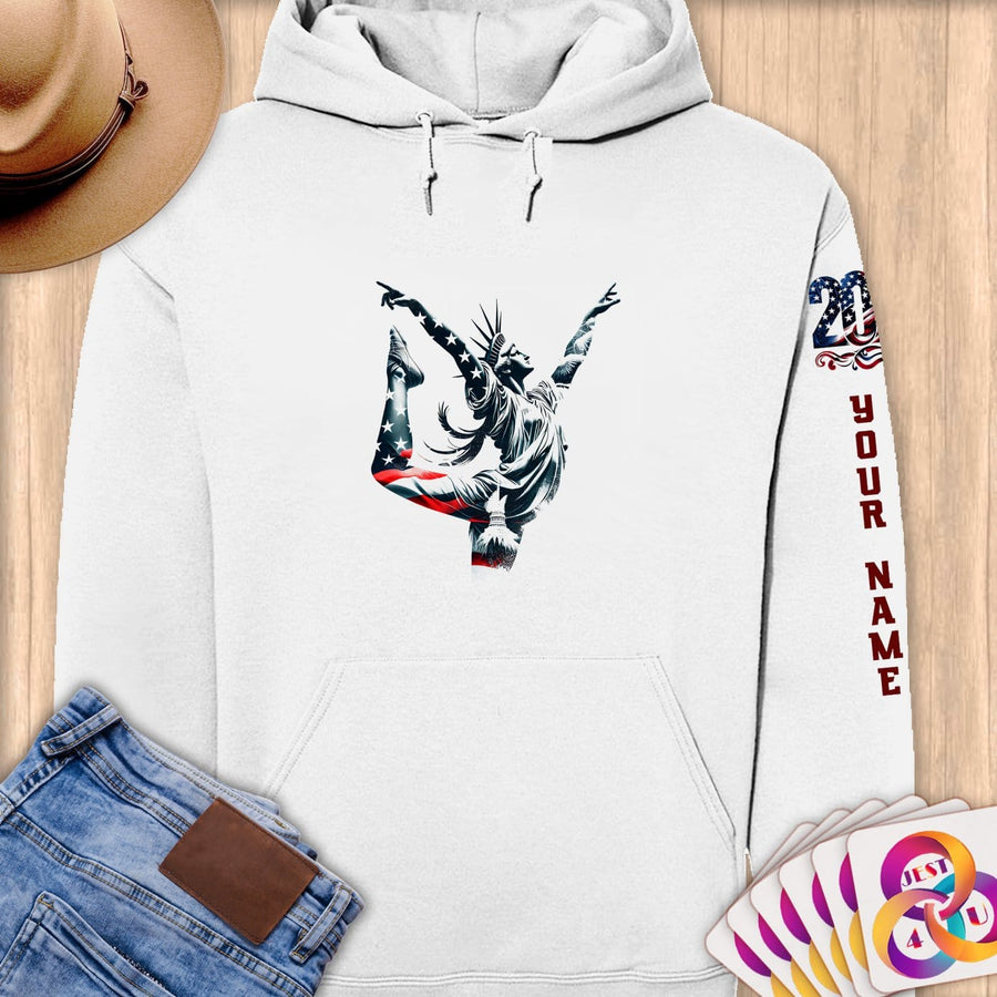 Physical Item S / White Liberty's Floor Exercises ~Limited Edition 2024 "USA Excellence" ~ Personalized Premium Hoodie