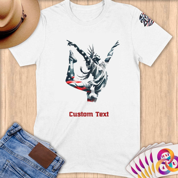 Physical Item S / White Liberty's Floor Exercises ~Limited Edition 2024 "USA Excellence" ~ Personalized Softstyle T-Shirt
