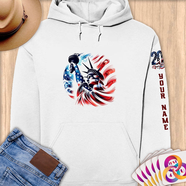 Physical Item S / White Liberty Skies~Limited Edition 2024 "USA Excellence" ~ Personalized Premium Hoodie