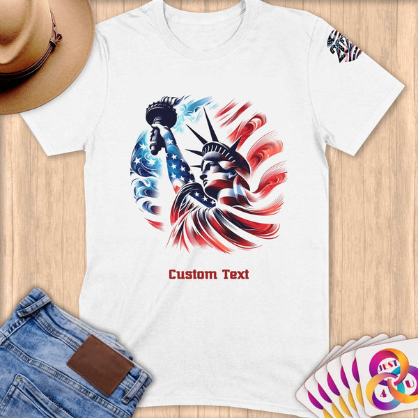 Physical Item S / White Liberty Skies~Limited Edition 2024 "USA Excellence" ~ Personalized Softstyle T-Shirt