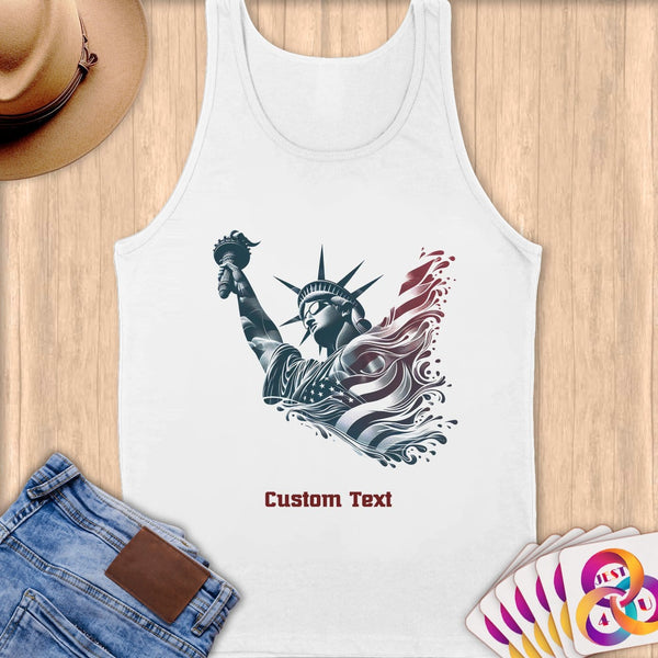 Physical Item S / White Liberty Swim ~ Limited Edition 2024 "USA Excellence" ~ Customizable Supersoft Tank Top