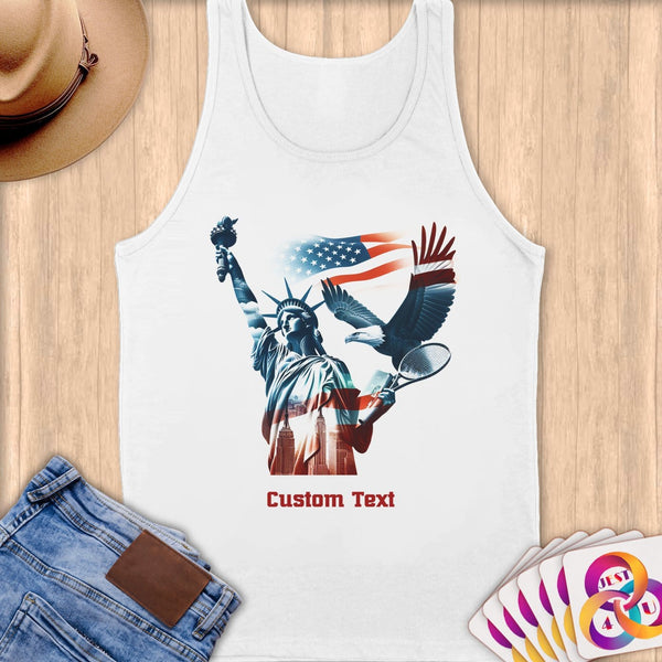 Physical Item S / White Liberty Tennis~Limited Edition 2024 "USA Excellence" ~ Customizable Supersoft Tank Top