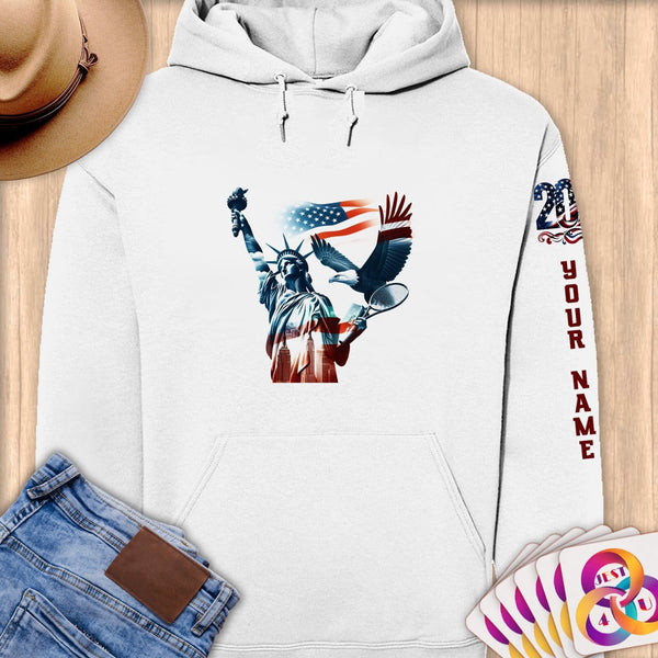 Physical Item S / White Liberty Tennis~Limited Edition 2024 "USA Excellence" ~ Personalized Premium Hoodie