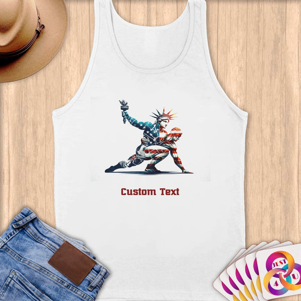 Physical Item S / White Liberty Torch Athlete~Limited Edition 2024 "USA Excellence" ~ Customizable Supersoft Tank Top