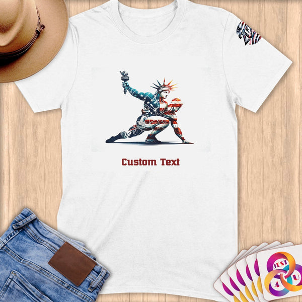 Physical Item S / White Liberty Torch Athlete~Limited Edition 2024 "USA Excellence" ~ Personalized Softstyle T-Shirt