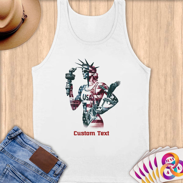 Physical Item S / White Liberty Triathalon~Limited Edition 2024 "USA Excellence" ~ Customizable Supersoft Tank Top