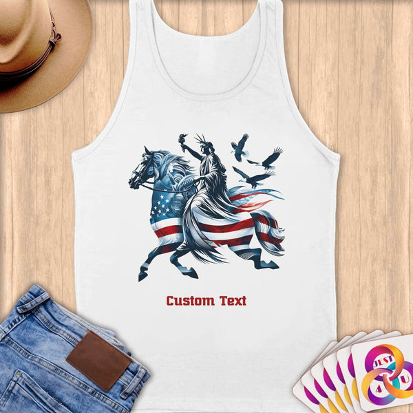 Physical Item S / White Liberty Trot~Limited Edition 2024 "USA Excellence" ~ Customizable Supersoft Tank Top