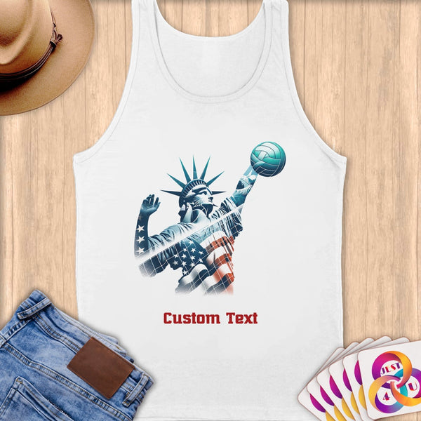 Physical Item S / White Liberty USA Volleyball Slam ~Limited Edition 2024 "USA Excellence" ~ Customizable Supersoft Tank Top