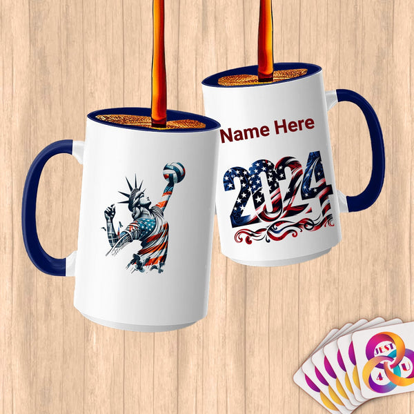 Physical Item 15oz / Blue Liberty Volley ~Limited Edition 2024 "USA Excellence" ~ Customized Large 15oz Mug
