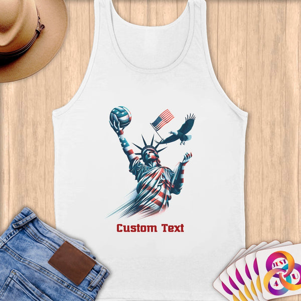Physical Item S / White Liberty Volley Soars ~Limited Edition 2024 "USA Excellence" ~ Customizable Supersoft Tank Top