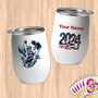 Physical Item 12 oz / White Majestic Dunk USA ~Limited Edition 2024 "USA Excellence" ~ Customizable 12oz Wine Tumbler with Lid