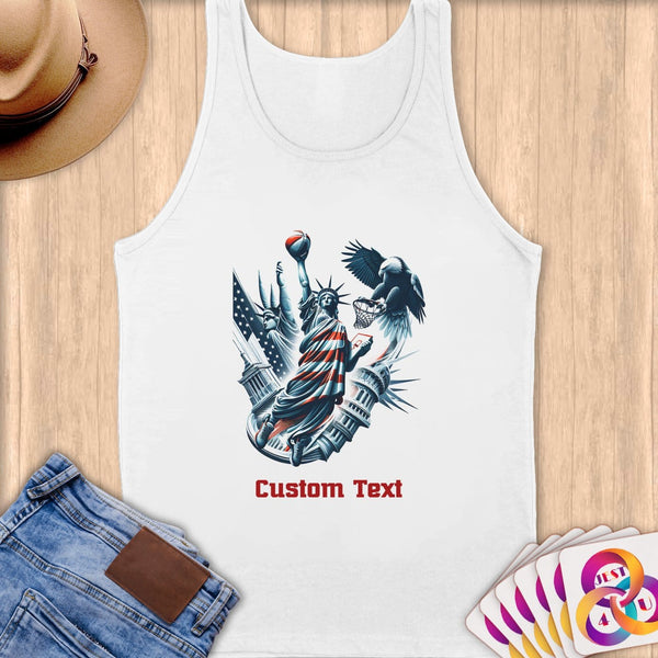Physical Item S / White Majestic Dunk USA ~Limited Edition 2024 "USA Excellence" ~ Customizable Supersoft Tank Top