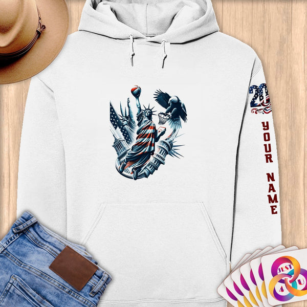 Physical Item S / White Majestic Dunk USA ~Limited Edition 2024 "USA Excellence" ~ Personalized Premium Hoodie