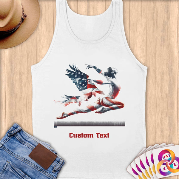Physical Item S / White Majestic Eagle Gymnastic Form ~Limited Edition 2024 "USA Excellence" ~ Customizable Supersoft Tank Top