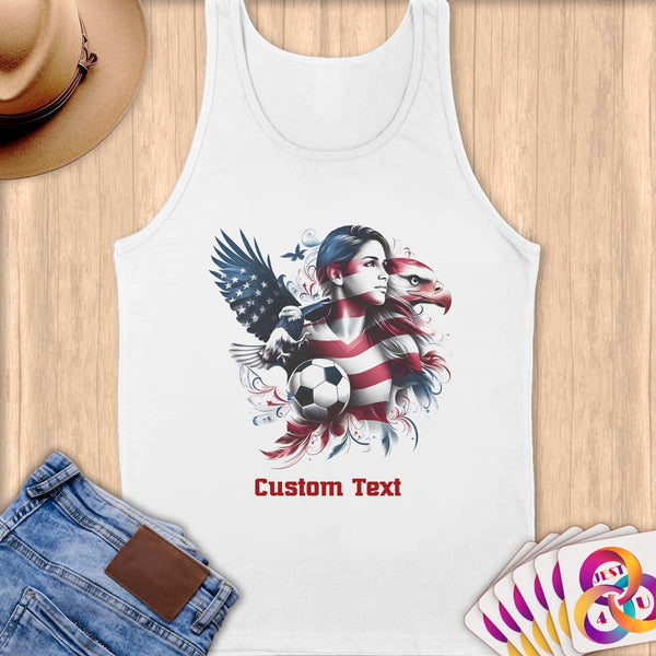 Physical Item S / White Majestic Soccer ~Limited Edition 2024 "USA Excellence" ~ Customizable Supersoft Tank Top